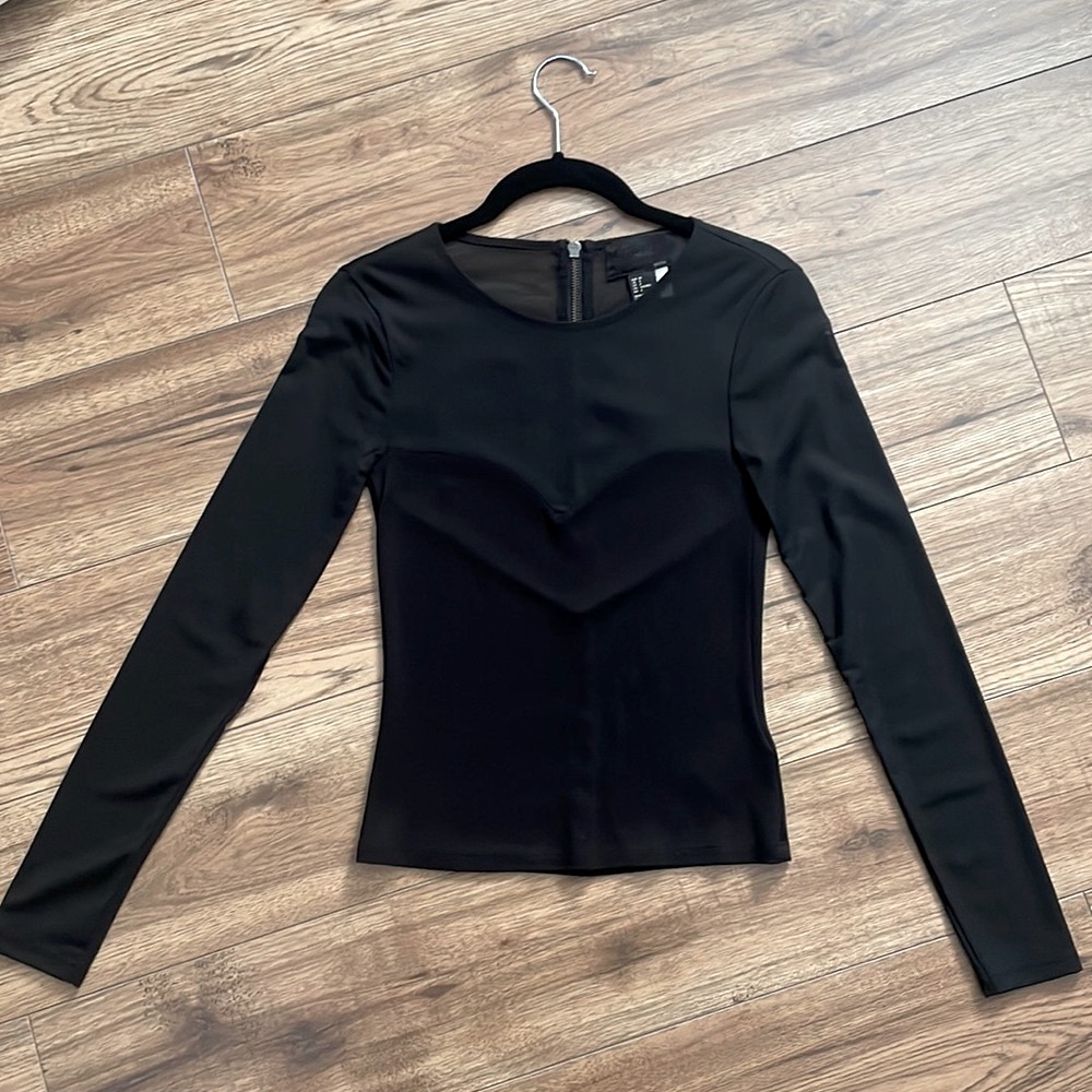 💞2/$20 H&M Black Mesh Long Sleeve Shirt